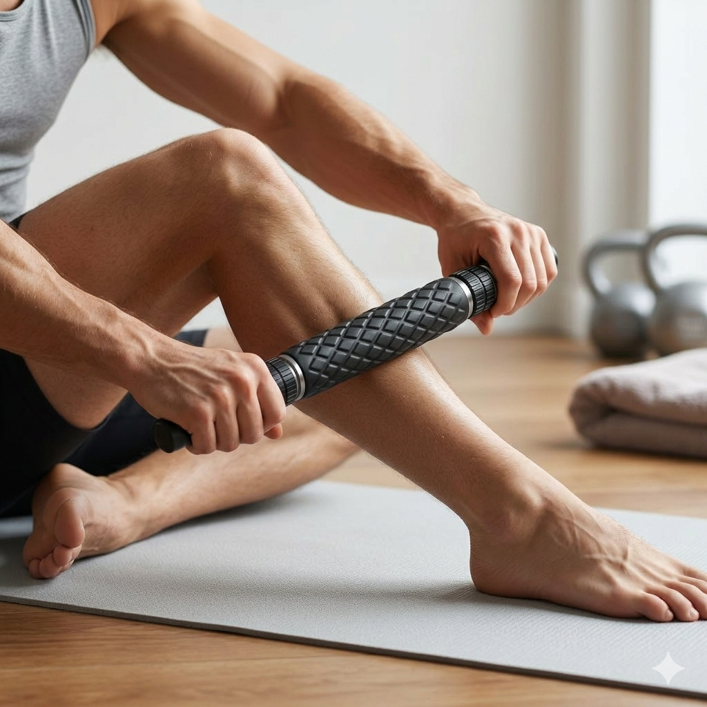 Step 1: Inhibit — myofascial release with RUYI center roller